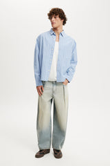 Cotton On Men's Pleat Jeans - Rampage Blue