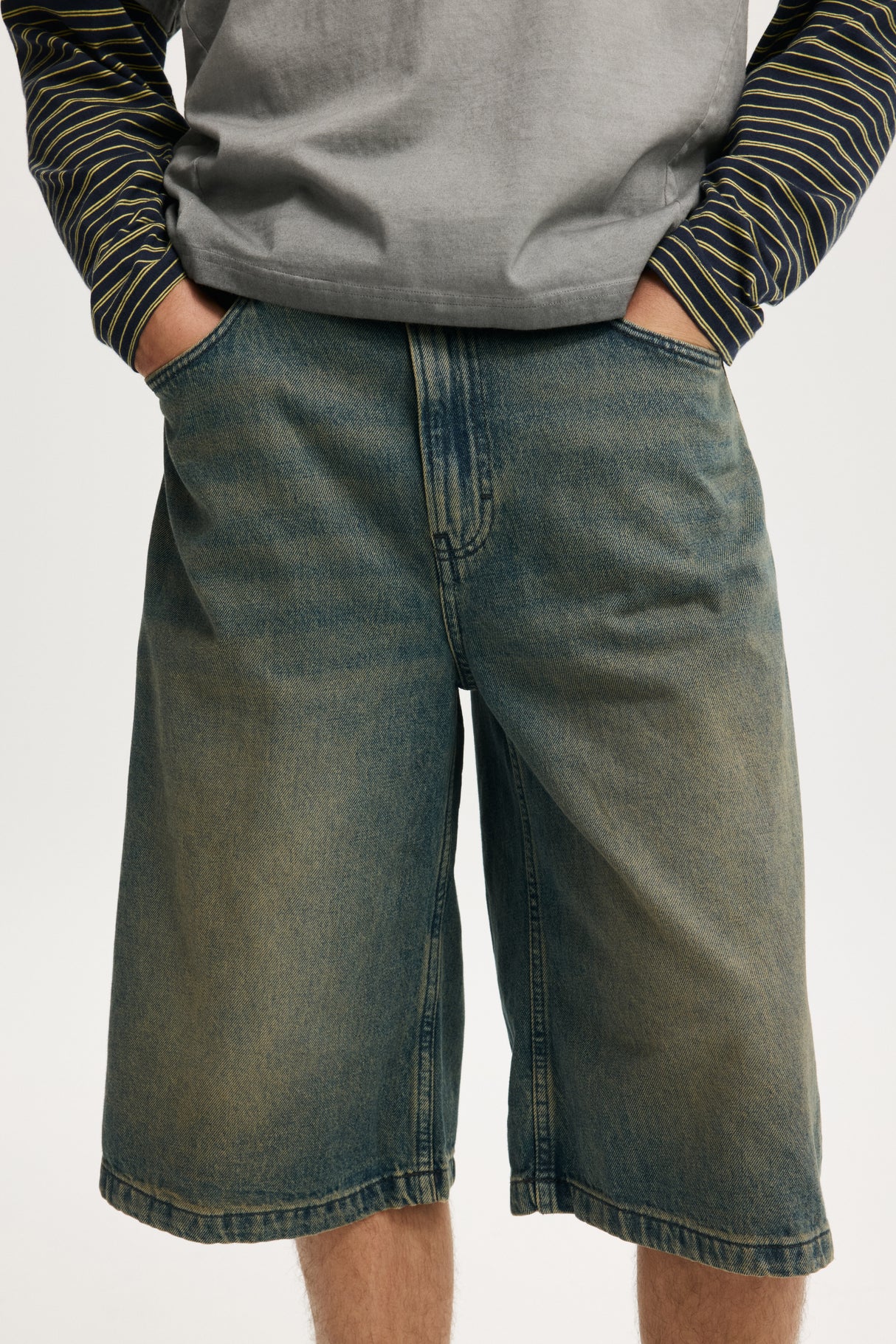 Cotton On Men's Y2K Jorts - Washed Blue