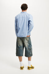 Cotton On Men's Cargo Jorts - Sandstorm Blue
