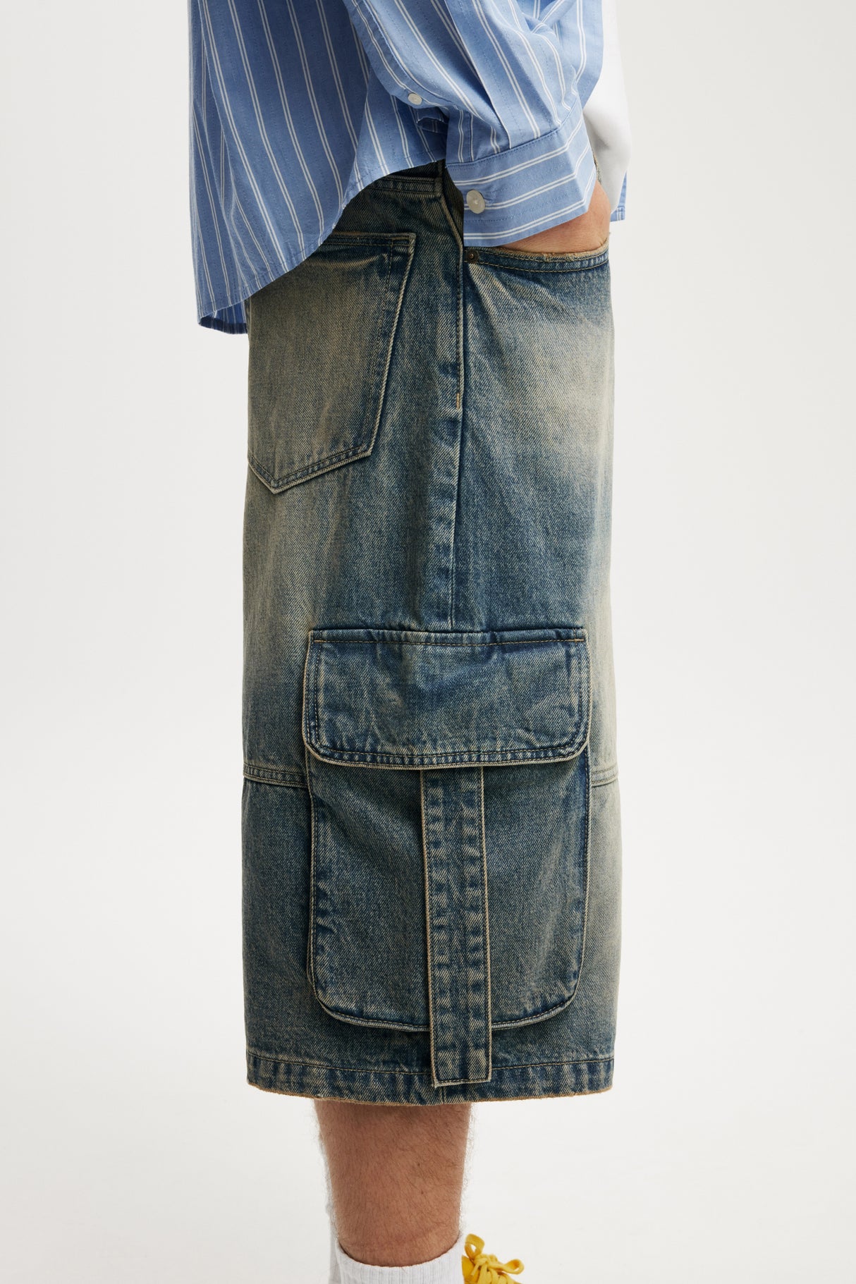 Cotton On Men's Cargo Jorts - Sandstorm Blue