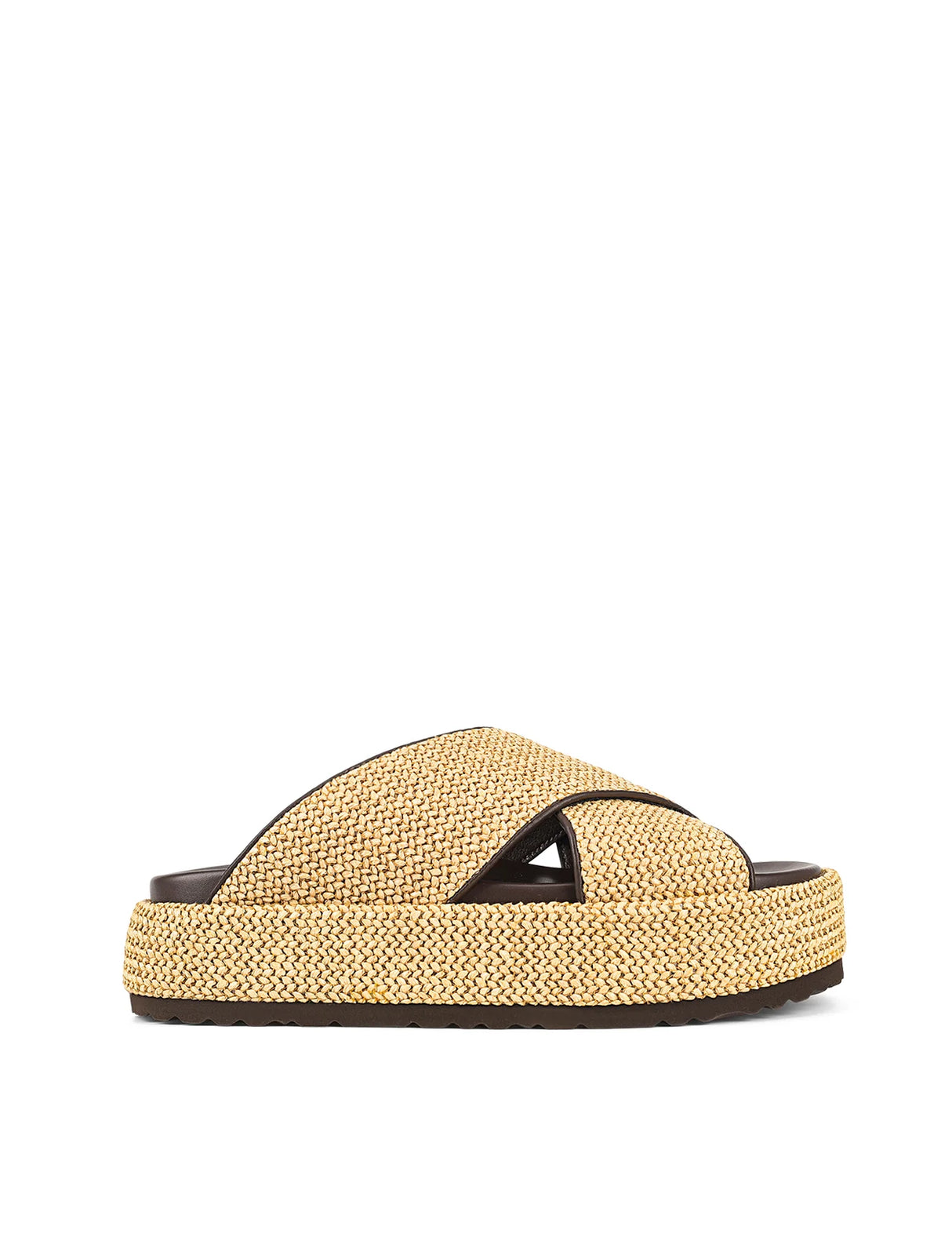 Siren Flatform Sandals - Natural Weave/Chocolate