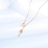 Bullion Gold Flower pattern key & lock in Rose Gold Layered Steel Jewellery