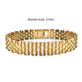 Bullion Gold Brick Gold Layered Stainless Steel Bracelet