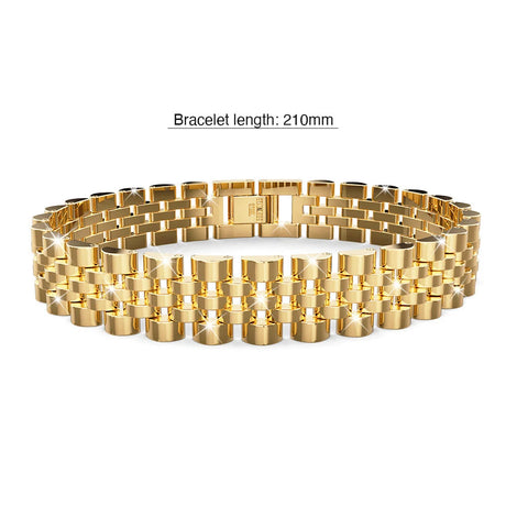 Bullion Gold Brick Gold Layered Stainless Steel Bracelet