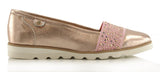 Bosccolo Womens Moccasin Lumpo - Nude Gold