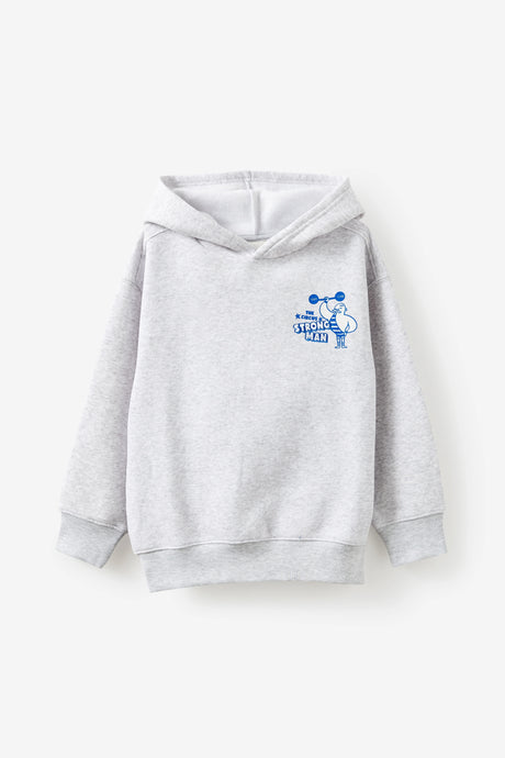 Cotton On Kids Boys Sammy Oversize Hoodie - Grey Marle/Strong Man