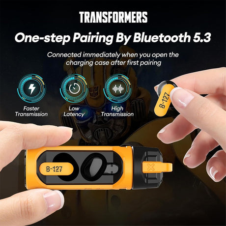 Transformers TWS Wireless Earbud Low Latency Earphones Bluetooth V5.4 TF-T11 - Blue Red