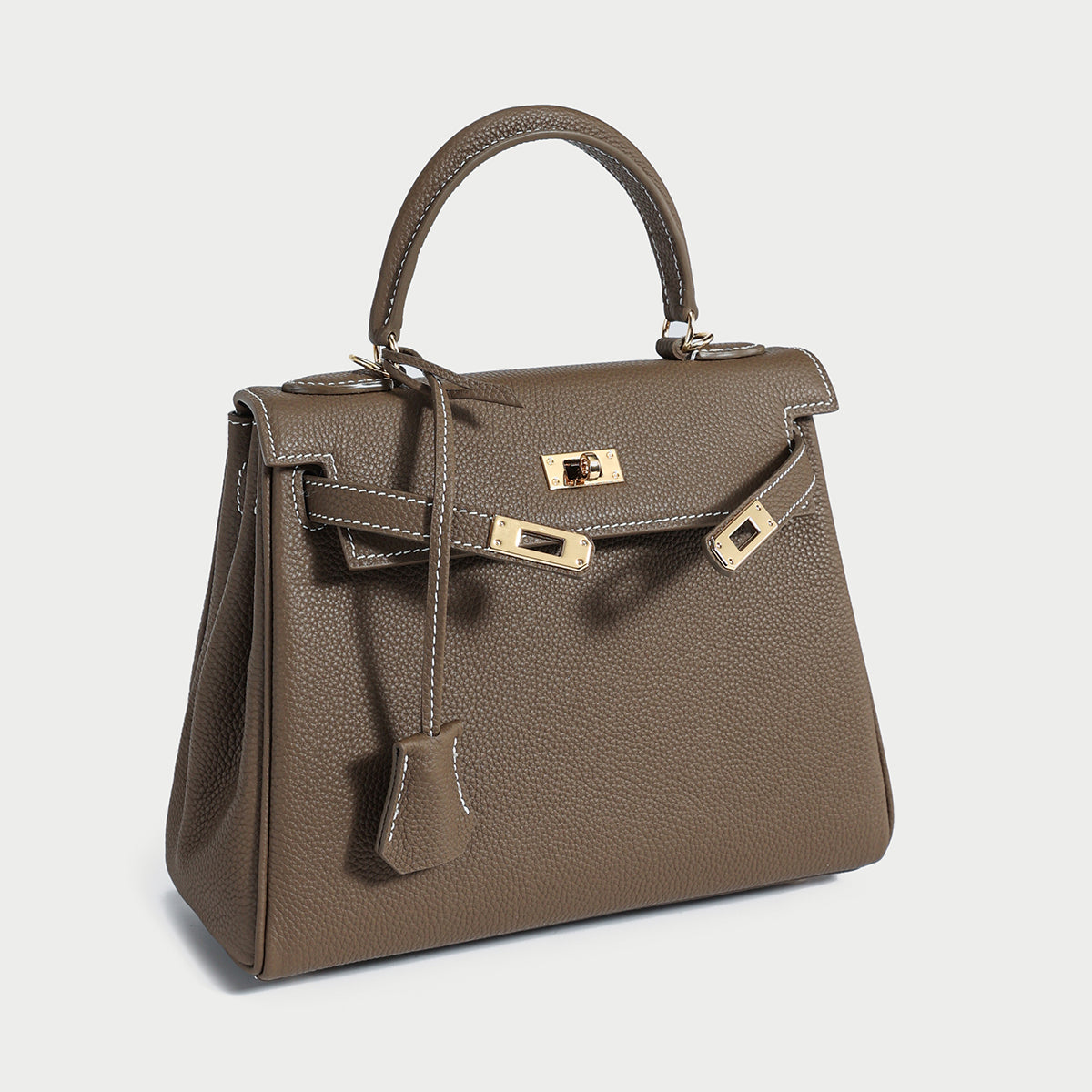 Queens Mini Top Handle Palm - Taupe