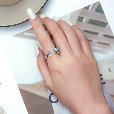 Adjustable Solid 925 Sterling Silver Everdeen Open Cut Silver Ring