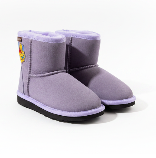 Australian Leather Ugg Kids Winnie The Pooh Short - Purple - AU10