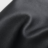 Pebbled Leather Structured Bowling Bag - Black