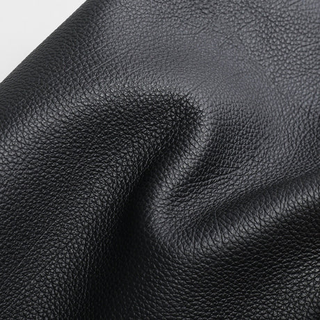 Pebbled Leather Structured Bowling Bag - Black