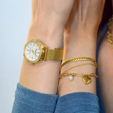Krystal Couture Sensational Lux Gold on White Watch Embellished with SWAROVSKI® Crystals