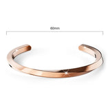 Bullion Gold Lyra Twisted Cuff Bangle in Rose Gold 60mm