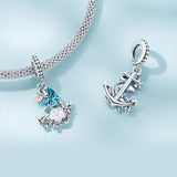 Solid 925 Signature Silver Blooming Admiral Anchor Charm