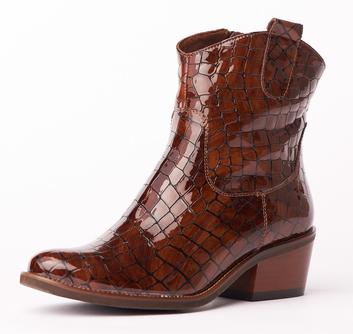 Bosccolo Womens Ankle Boots - Brown Croco