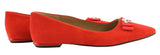 Bosccolo Womens Ballerina - Red Suede