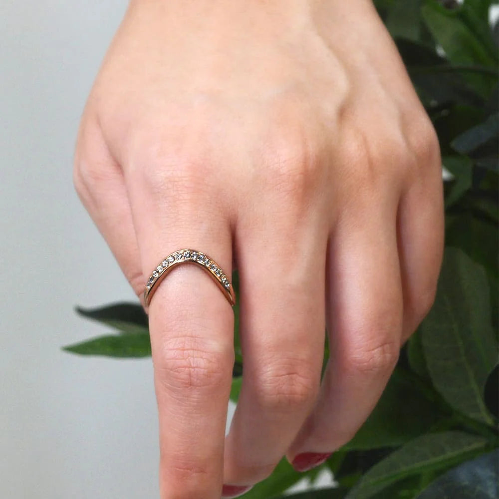 Krystal Couture Contortion Ring Embellished with Swarovski Crystals Rose Gold