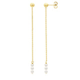 Earrings Trio - Natural Pearl White - Longueur 18 cm