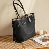 Nalandu Raleigh Large Capacity Canvas Commuter Tote Bag - Black
