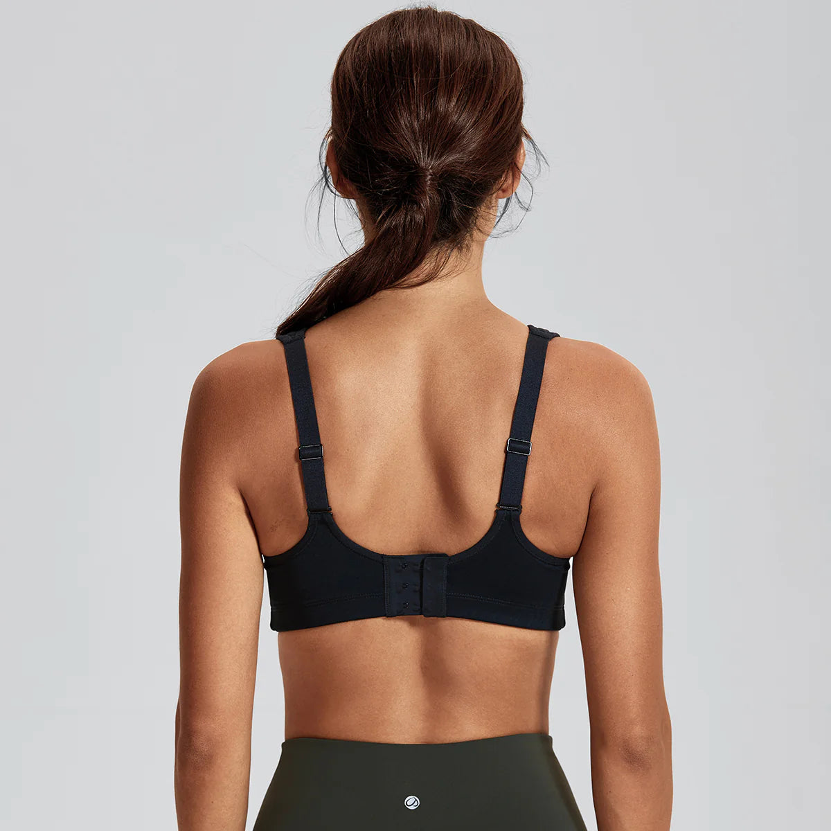 High Impact Workout Bra with Removable Cups - Black