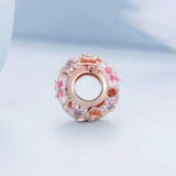 Solid 925 Signature Silver Blossom Filigree Charm In Rose Gold