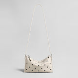 Polka Dot Soft Shoulder Bag - Ivory
