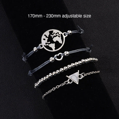 Bohemian 4-Piece Charm Bead Bracelet Set