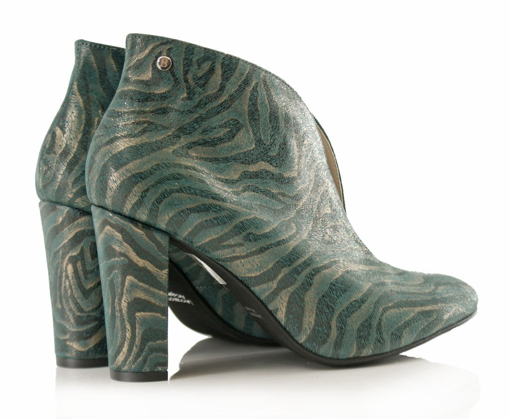 Bosccolo Womens Heel Boots Zebra - Dark Green