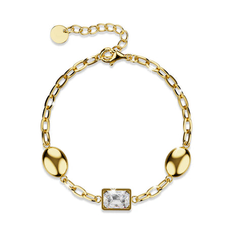 Krystal Couture Oval Square Zirconia Bling Bracelet in Gold