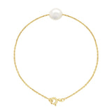 Bracelet Baroque Baroque Freshwater Pearl White Yellow Gold 8-9mm
