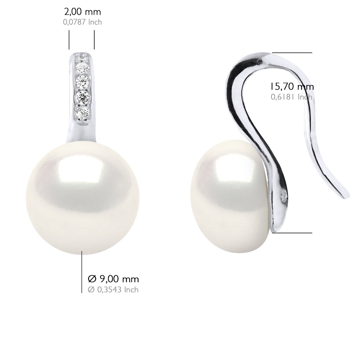Earrings - Natural White - Longueur 42 cm