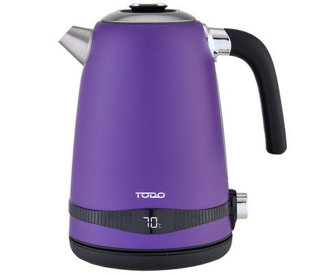 TODO 1.7L Stainless Steel Cordless Kettle Keep Warm Electric Led Water Jug - Purple