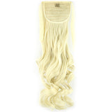 Light Blonde 22" Hair Extension Synthetic Hair Ponytail Curly Wavy Ribbon