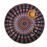 TODO Luxury Edition Chiffon Digital Print Beach Throw Yoga - Navy