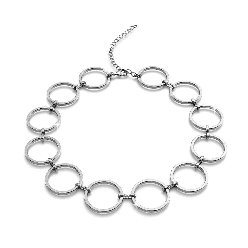 Bullion Gold Open Circle Choker Necklace