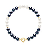 Bracelet - Black Tahiti + Natural White - Longueur 18 cm