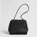 Pebbled Calfskin Messenger Bag - Black
