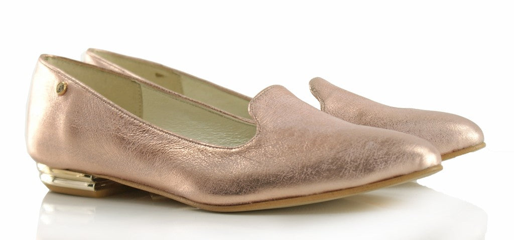 Bosccolo Womens Moccasin Lords - Pink Metalic