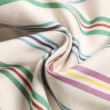 Striped Canvas Tote Bag - Rainbow