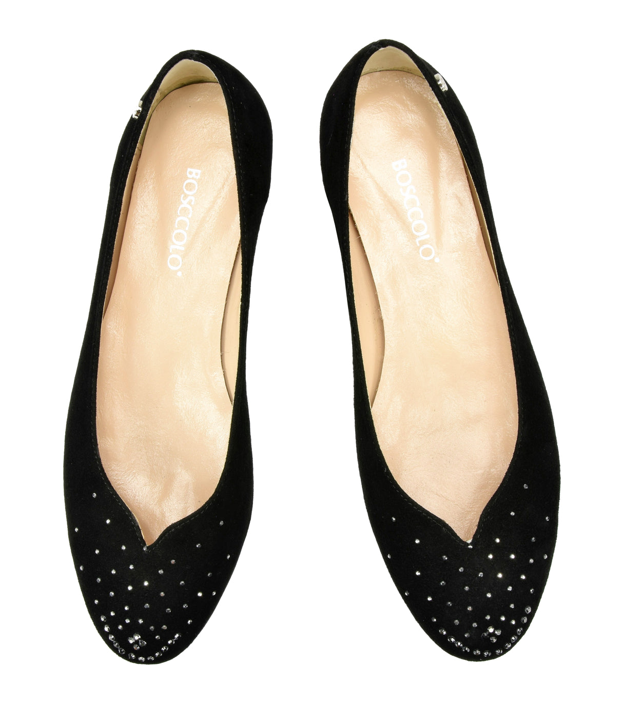 Bosccolo Womens Ballerina - Black Suede
