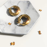 Bullion Gold Celia Rope Twisted Hoop Earrings