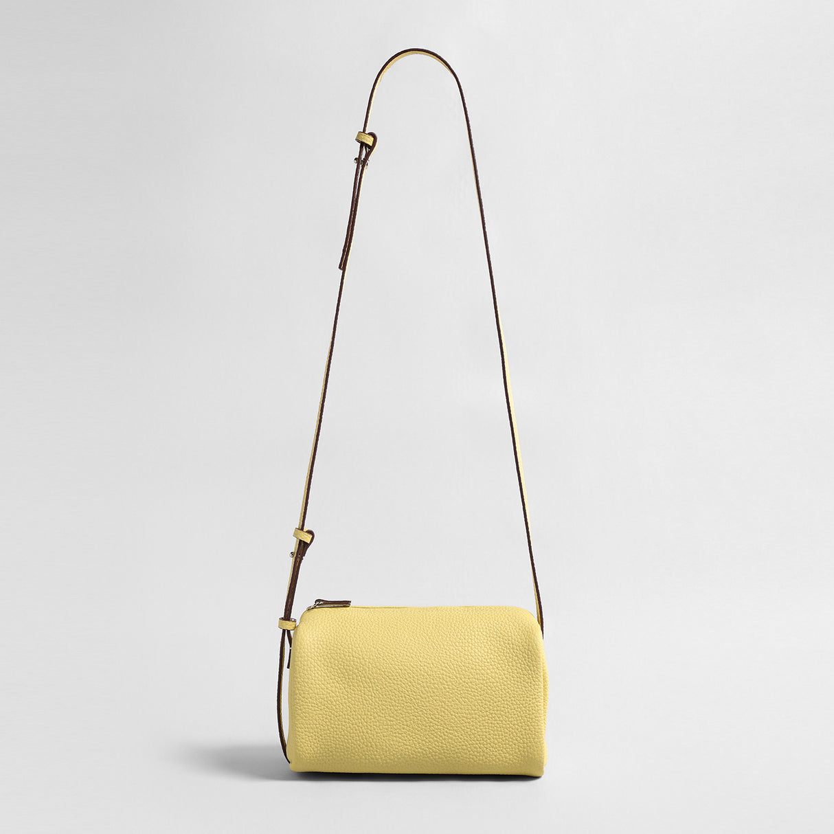 Premium Pebbled Calfskin Cylinder Bag - Yellow