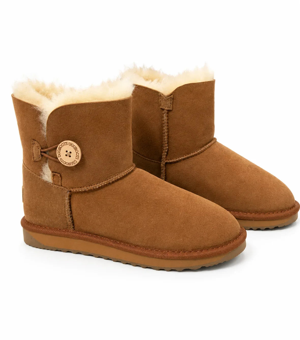 Australian Leather Ugg 1Button Sheepskin - Chestnut - AU11