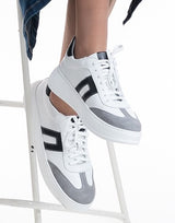 Bosccolo Womens Sneakers - White/Black/Grey