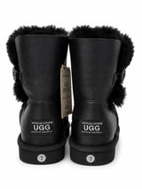 Australian Leather Ugg 1Button Leather - Black - AU6