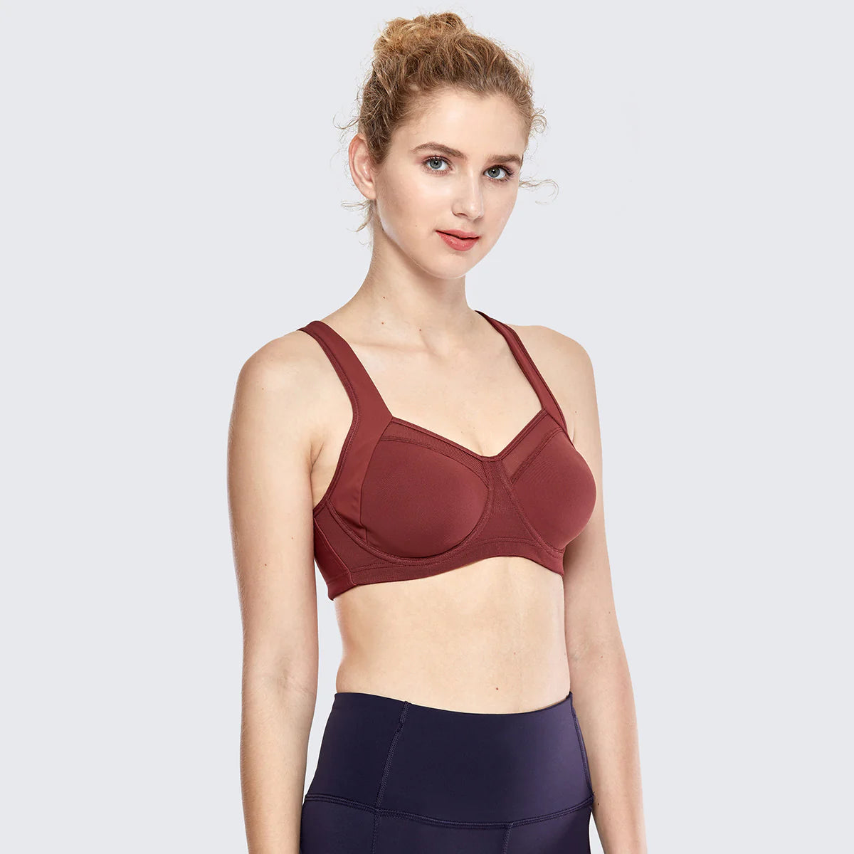 No Bounce High Support Workout Bra - Brown