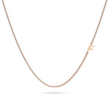 Bullion Gold Bold Alphabet Letter Initial Charm Necklace in Rose Gold Tone
