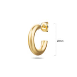Bullion Gold Solid C-Hoop Gold Layered Earrings