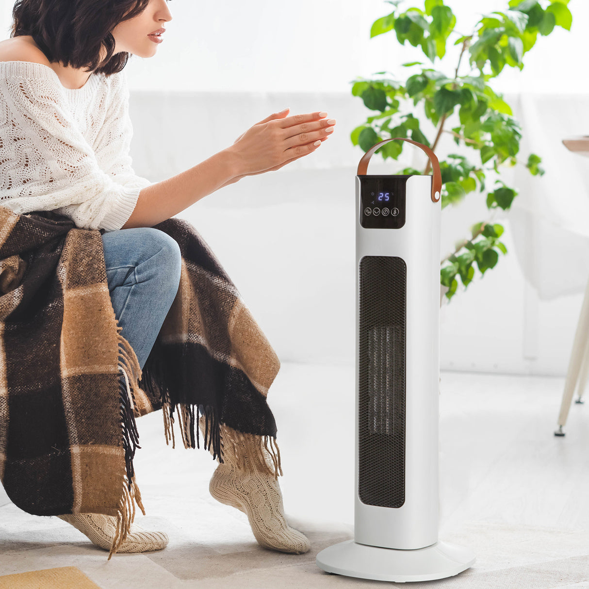 Pursonic Touch Screen Tower Heater - White